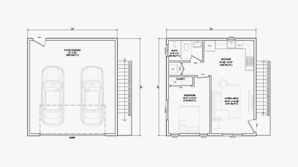 One bedroom unit 528 floor plan.