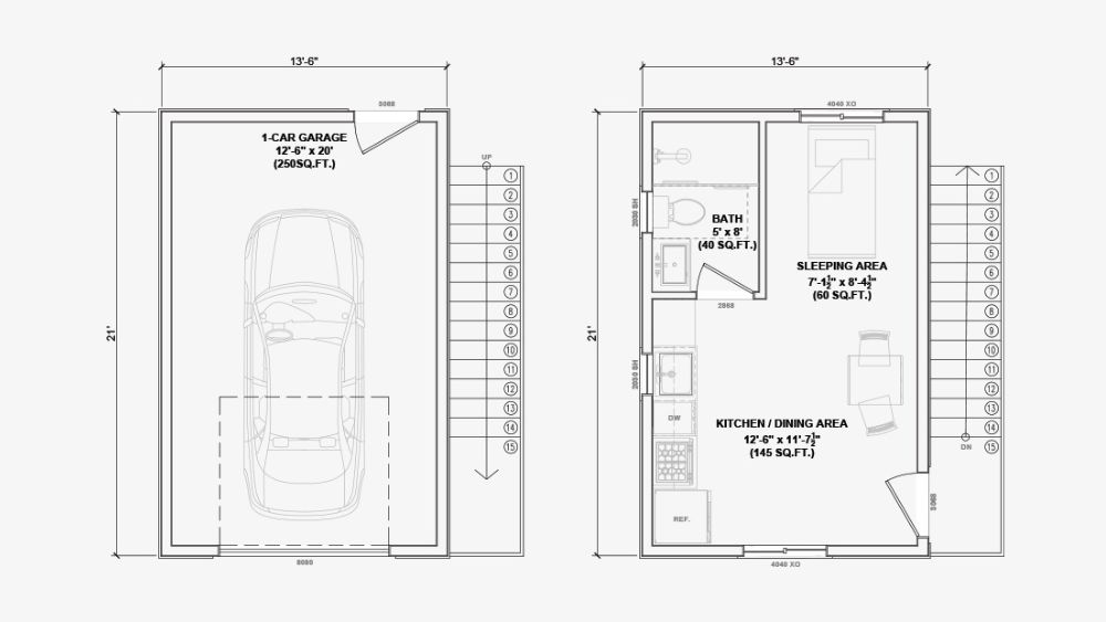 Studio unit 284 floor plan.