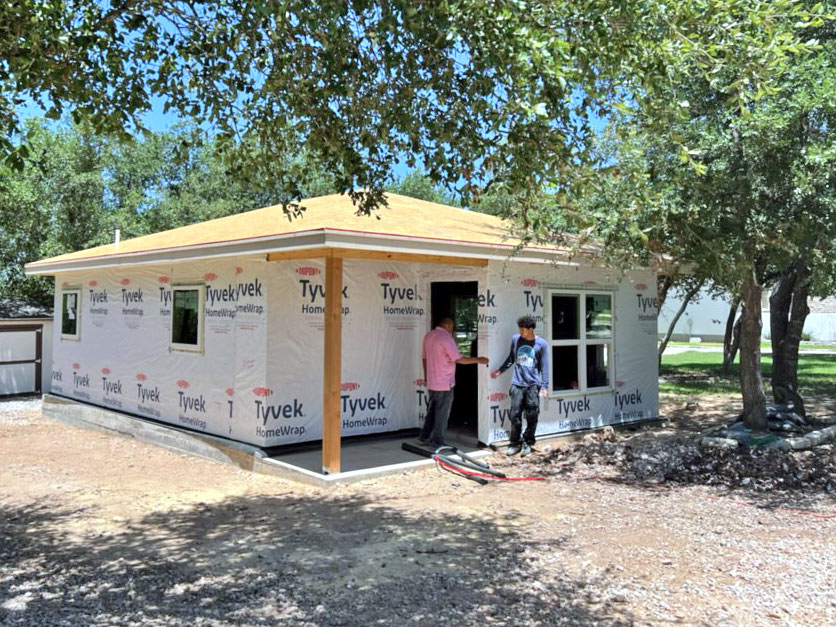 Accessory dwelling unit construction in progress.